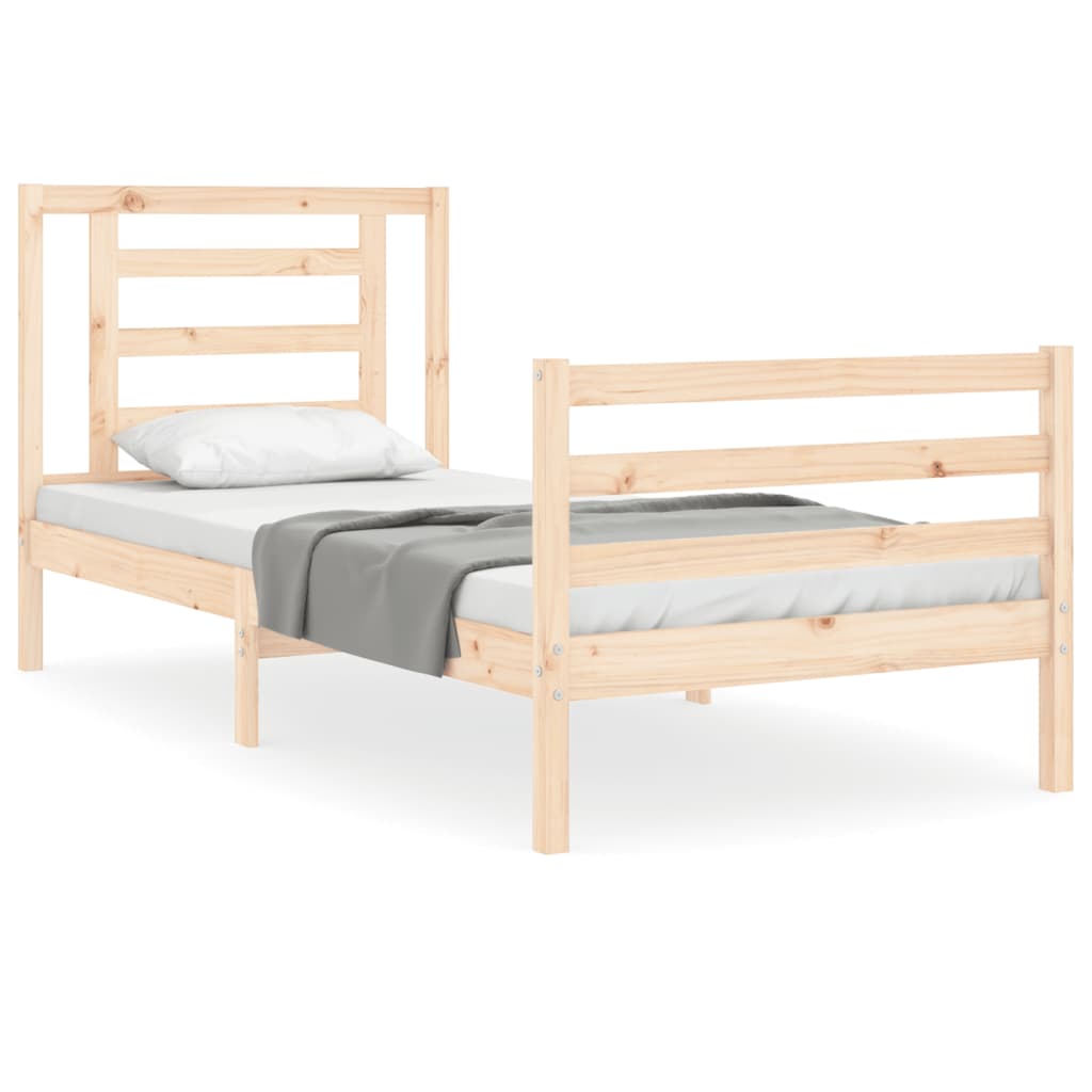 Bed Frame without Mattress 90x200 cm Solid Wood