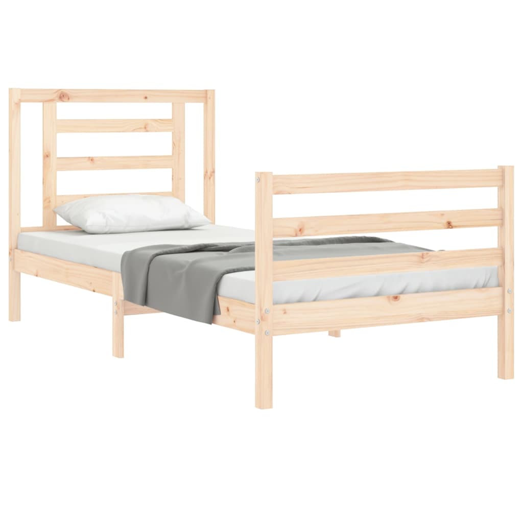 Bed Frame without Mattress 90x200 cm Solid Wood