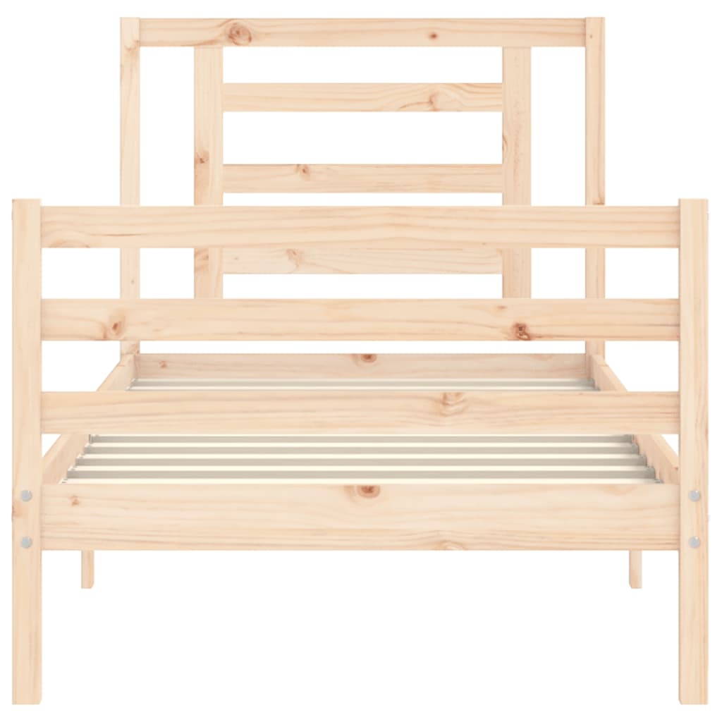 Bed Frame without Mattress 90x200 cm Solid Wood