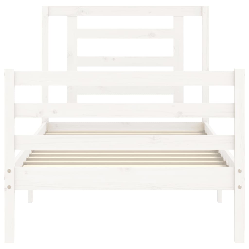 Bed Frame without Mattress White 90x200 cm Solid Wood