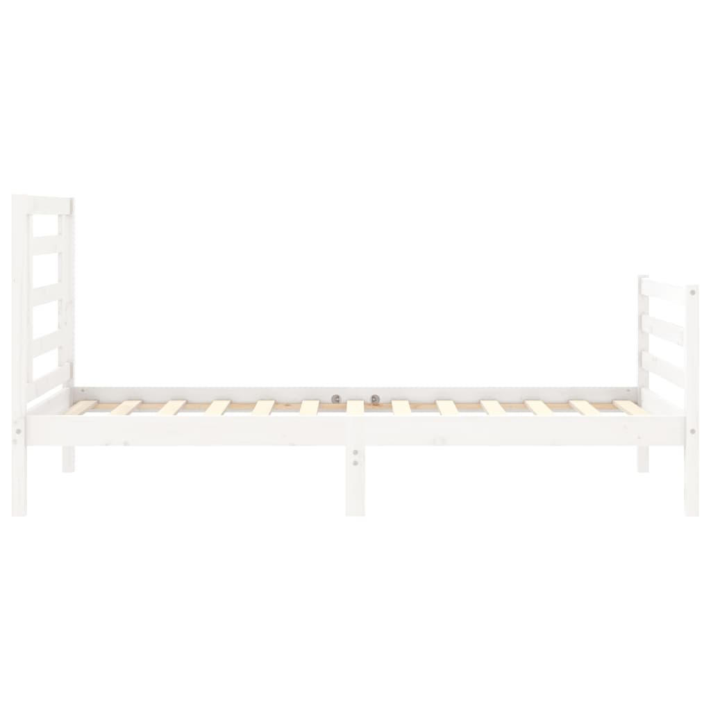 Bed Frame without Mattress White 90x200 cm Solid Wood