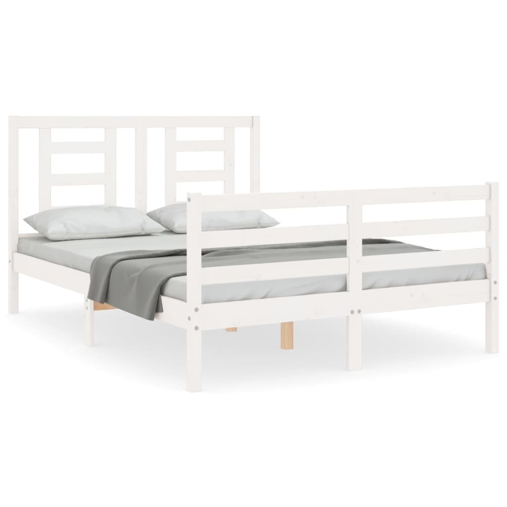 Bed Frame without Mattress White 120x200 cm Solid Wood