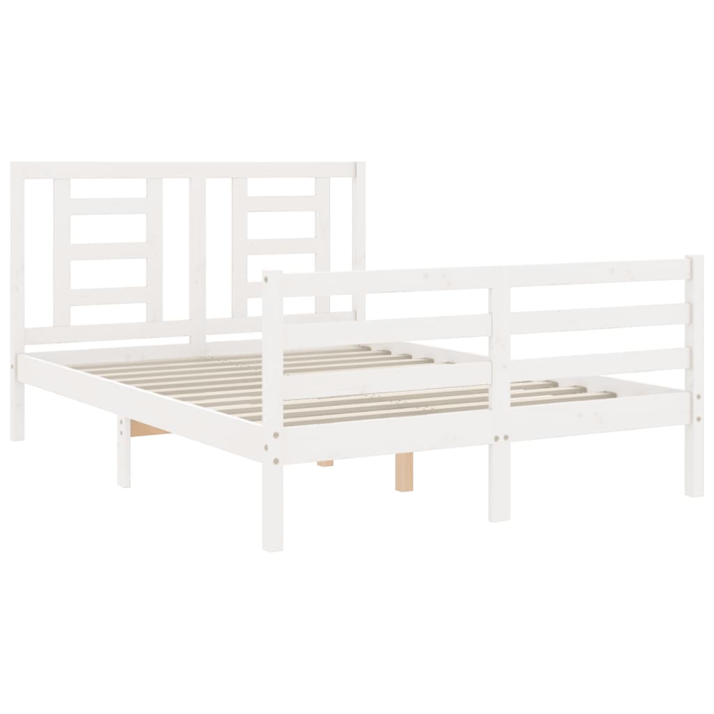 Bed Frame without Mattress White 120x200 cm Solid Wood