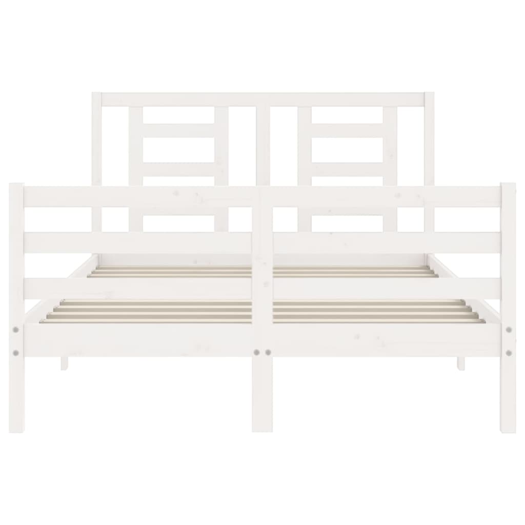 Bed Frame without Mattress White 120x200 cm Solid Wood