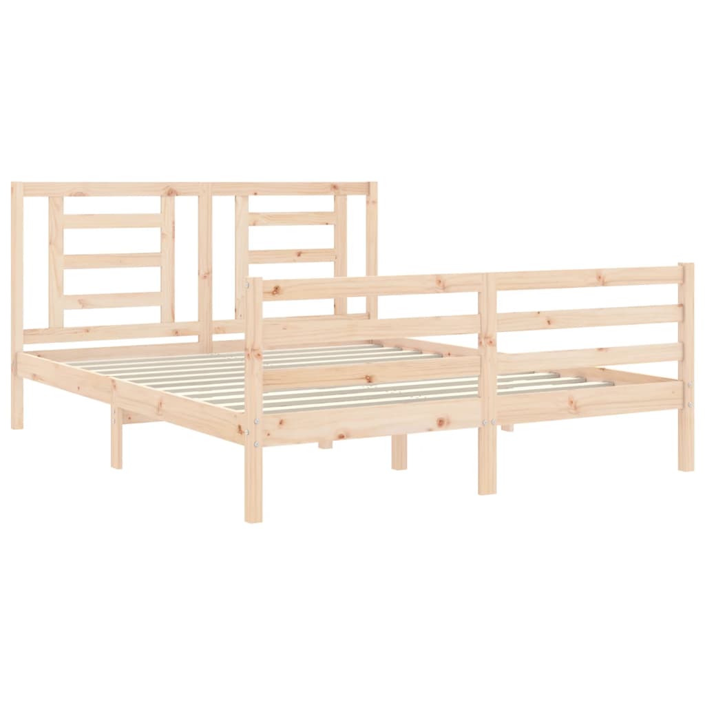 Bed Frame without Mattress King Size Solid Wood