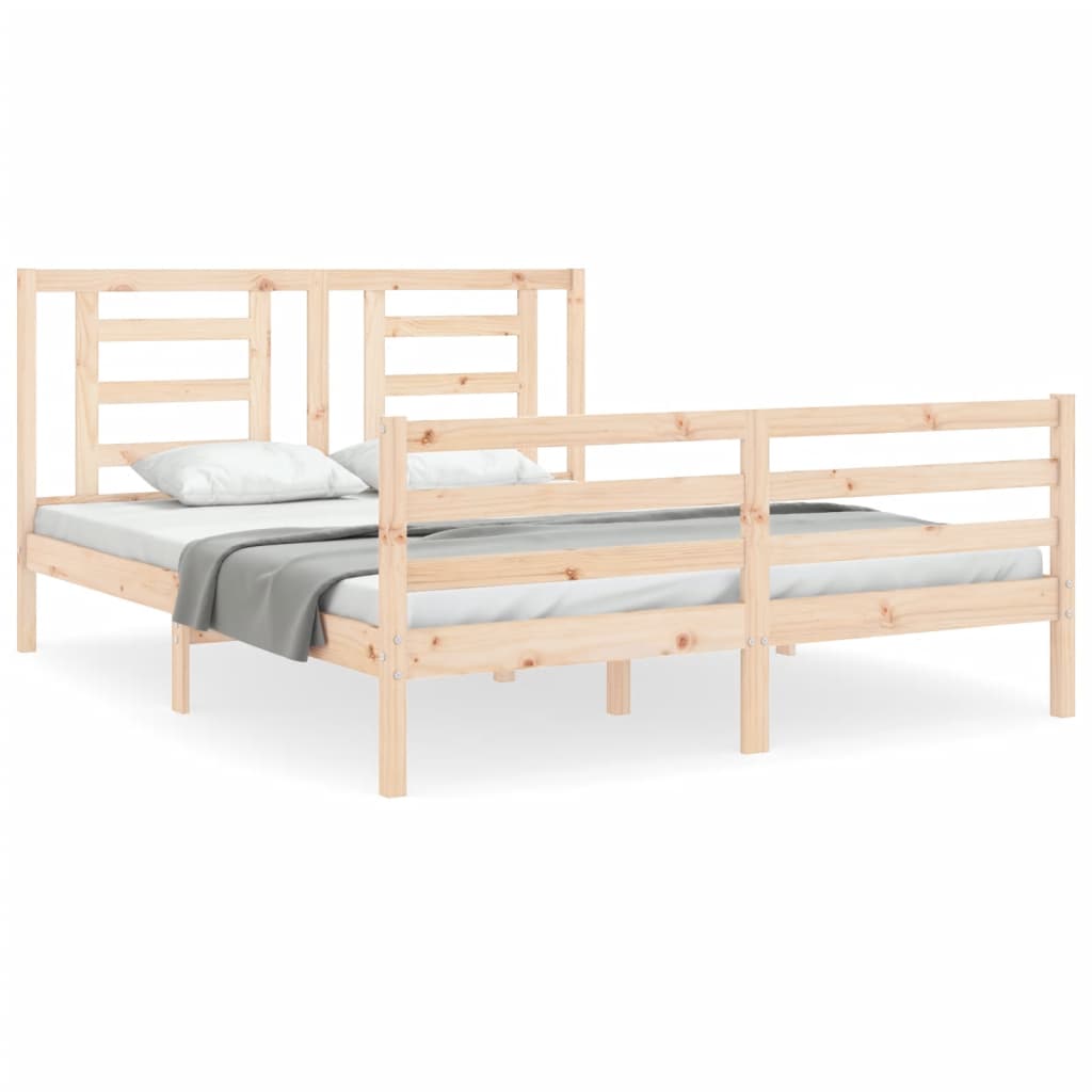Bed Frame without Mattress 160x200 cm Solid Wood