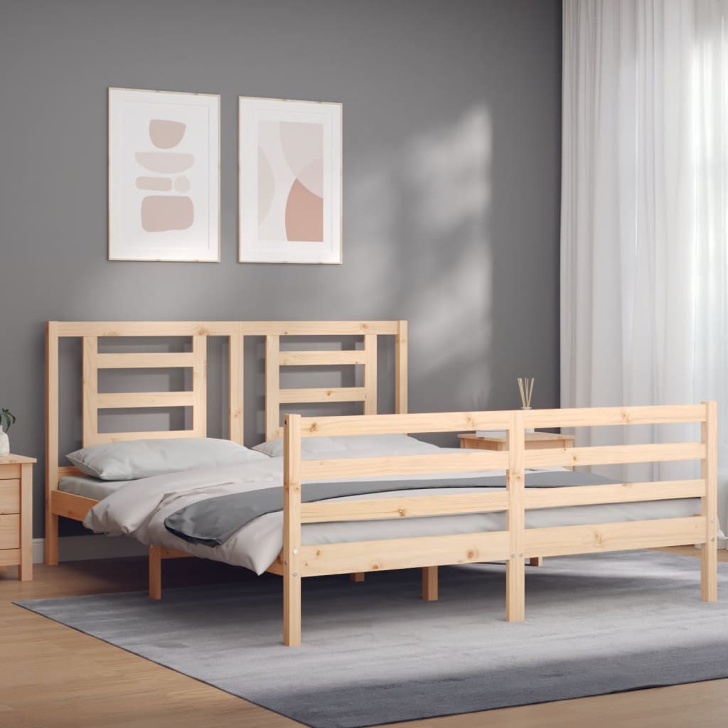 Bed Frame without Mattress 160x200 cm Solid Wood