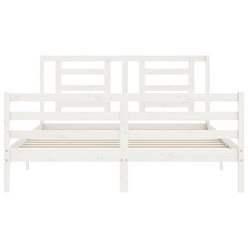 Bed Frame without Mattress White 160x200 cm Solid Wood