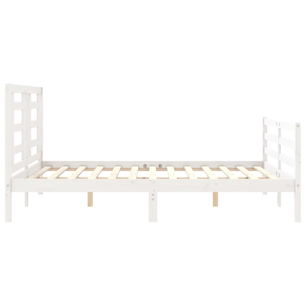 Bed Frame without Mattress White 160x200 cm Solid Wood
