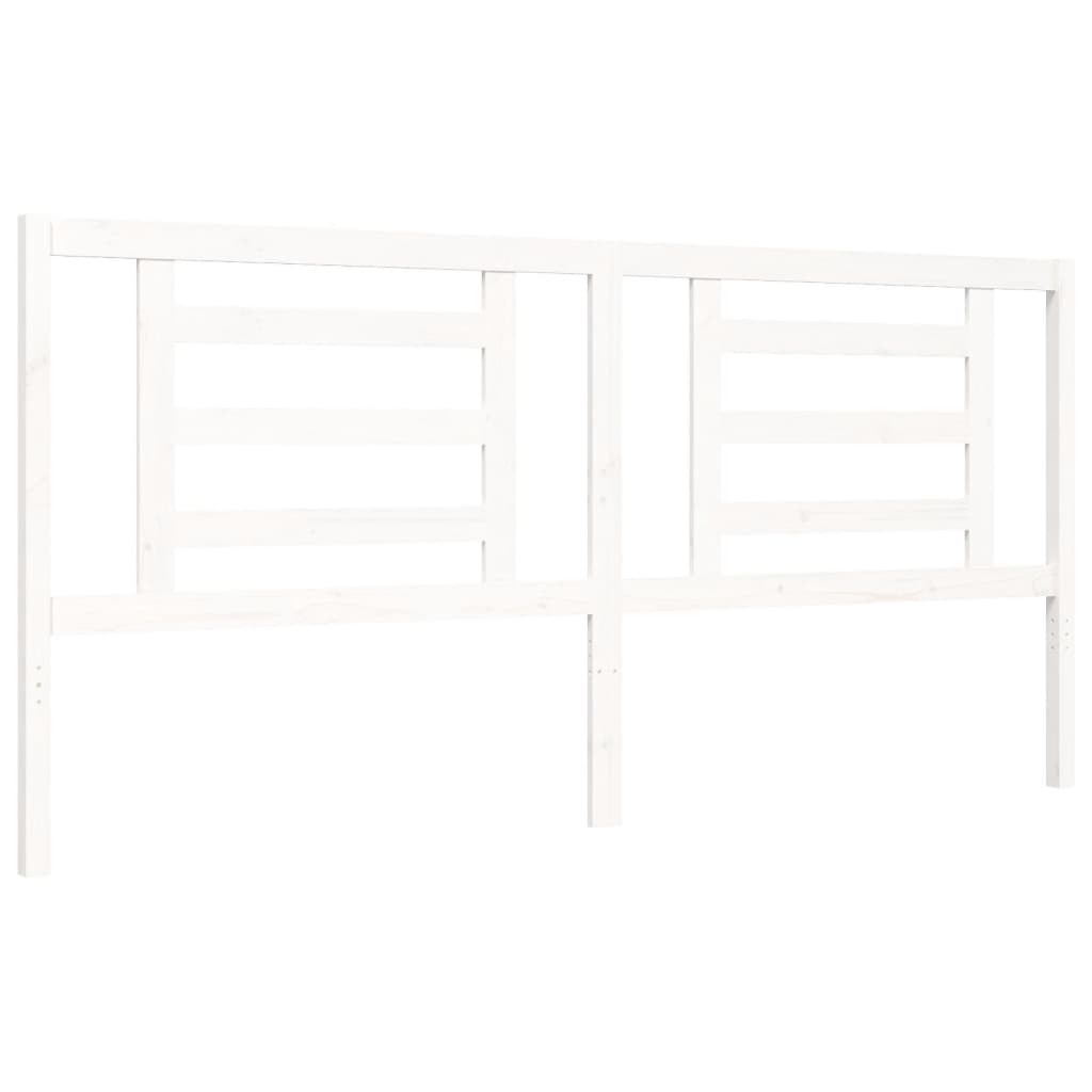 Bed Frame without Mattress White Super King Size Solid Wood