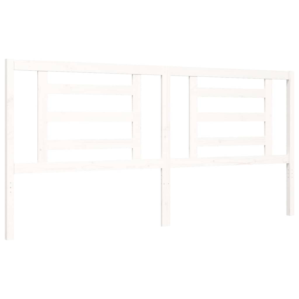 Bed Frame without Mattress White 200x200 cm Solid Wood