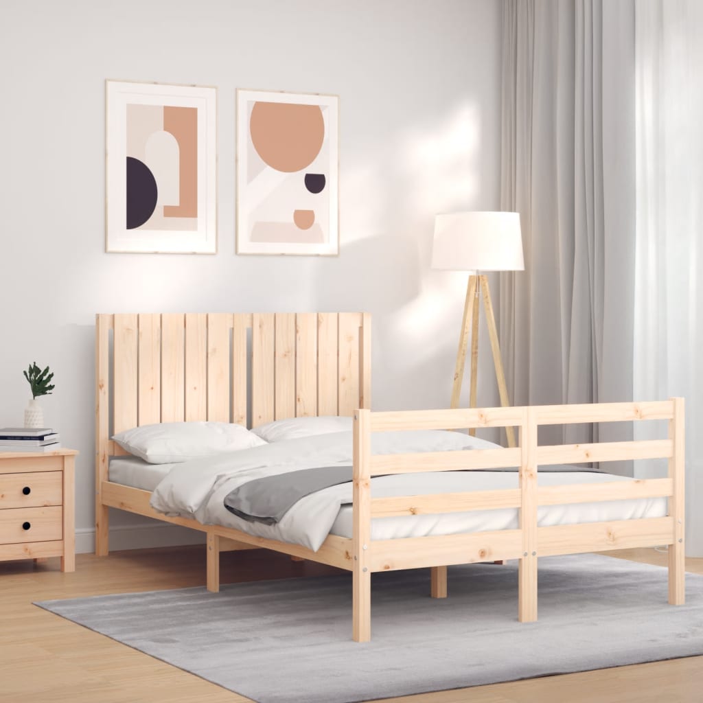 Bed Frame without Mattress Small Double Solid Wood