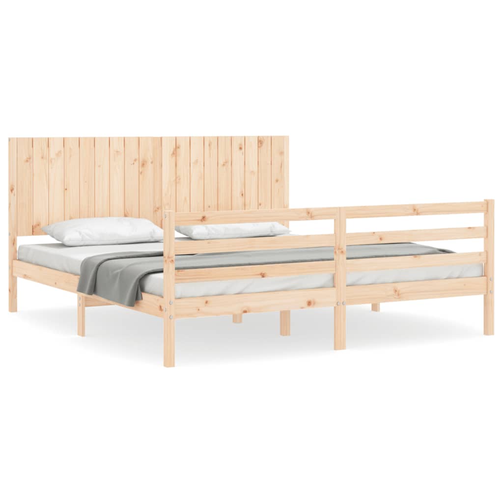 Bed Frame without Mattress Super King Size Solid Wood