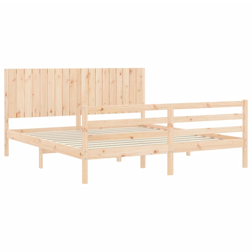 Bed Frame without Mattress Super King Size Solid Wood