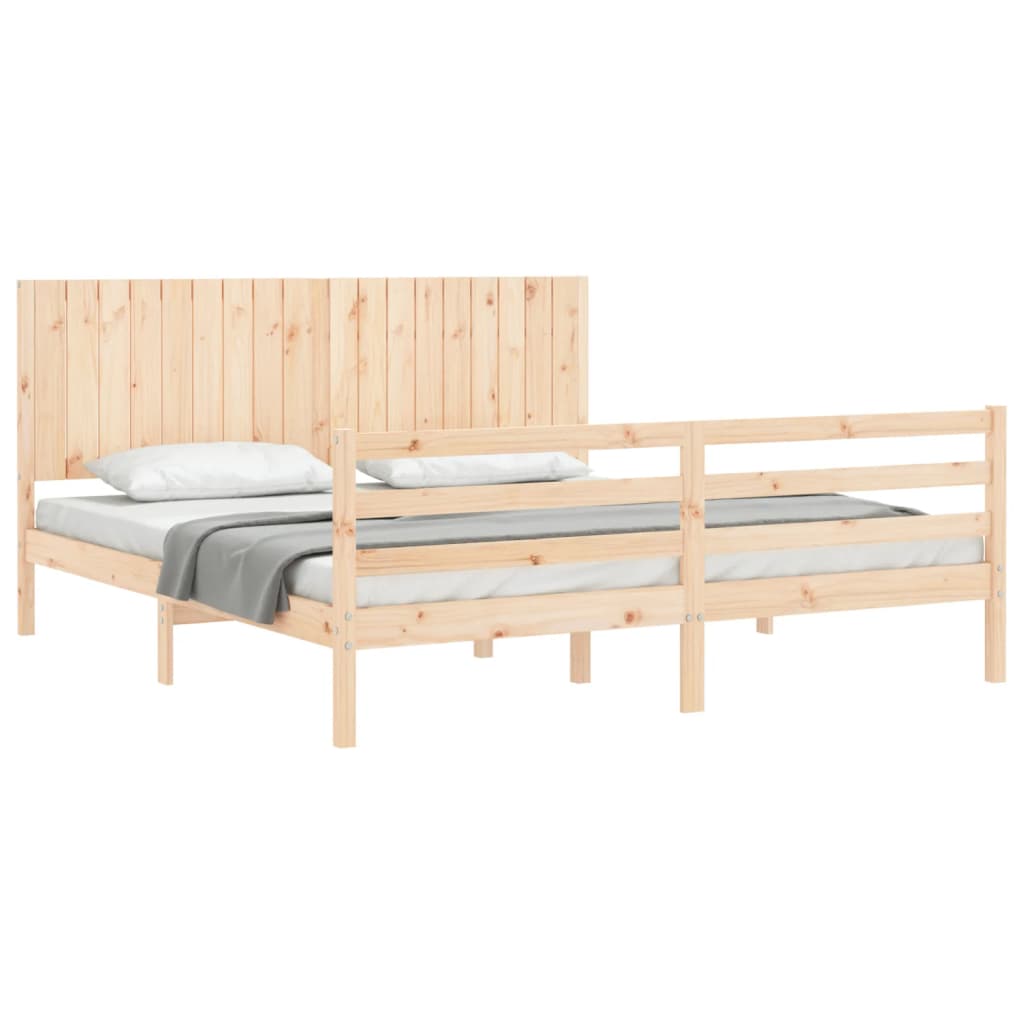 Bed Frame without Mattress Super King Size Solid Wood