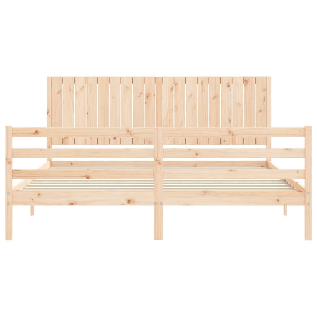 Bed Frame without Mattress Super King Size Solid Wood