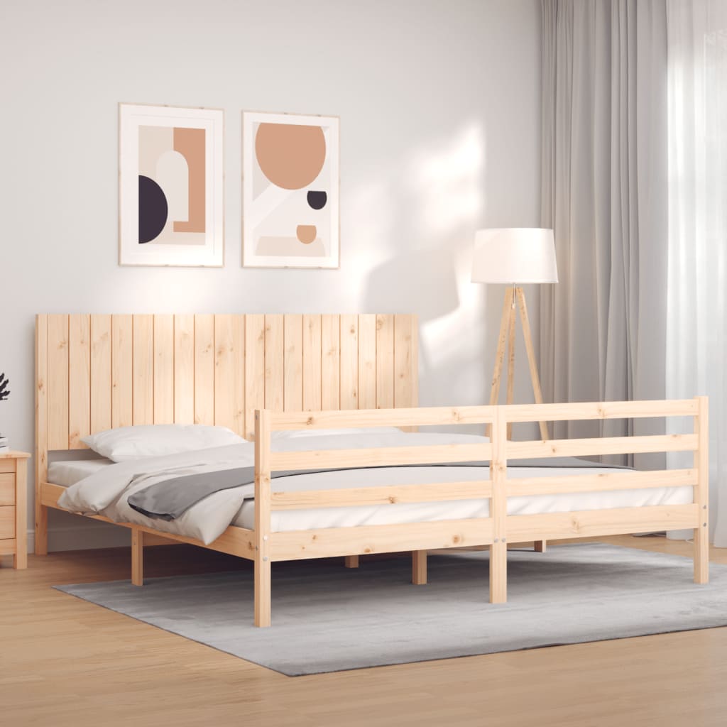 Bed Frame without Mattress Super King Size Solid Wood