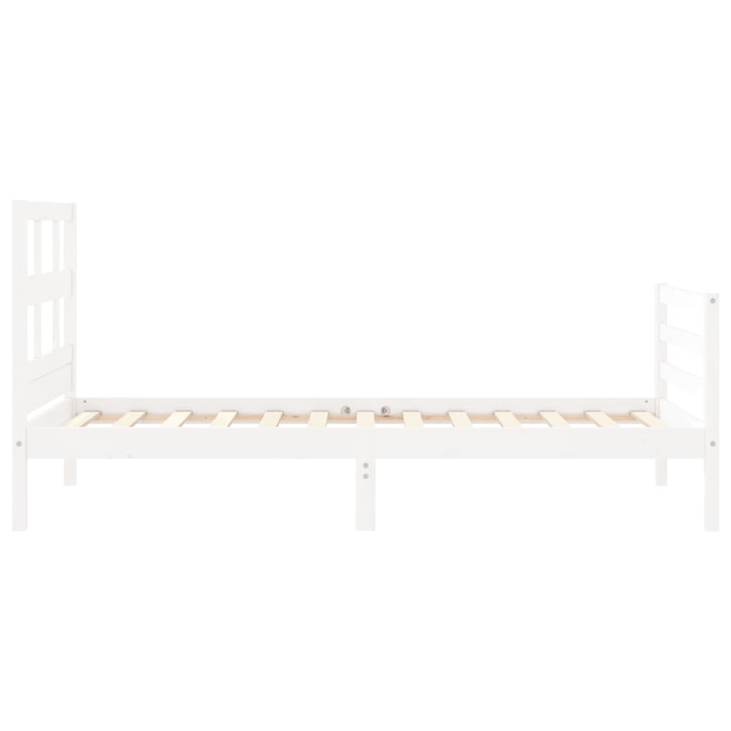 Bed Frame without Mattress White Small Single Solid Wood