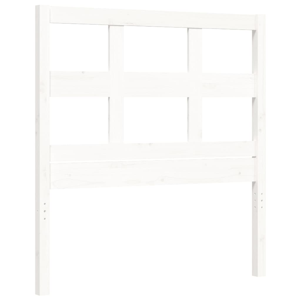 Bed Frame without Mattress White Small Single Solid Wood