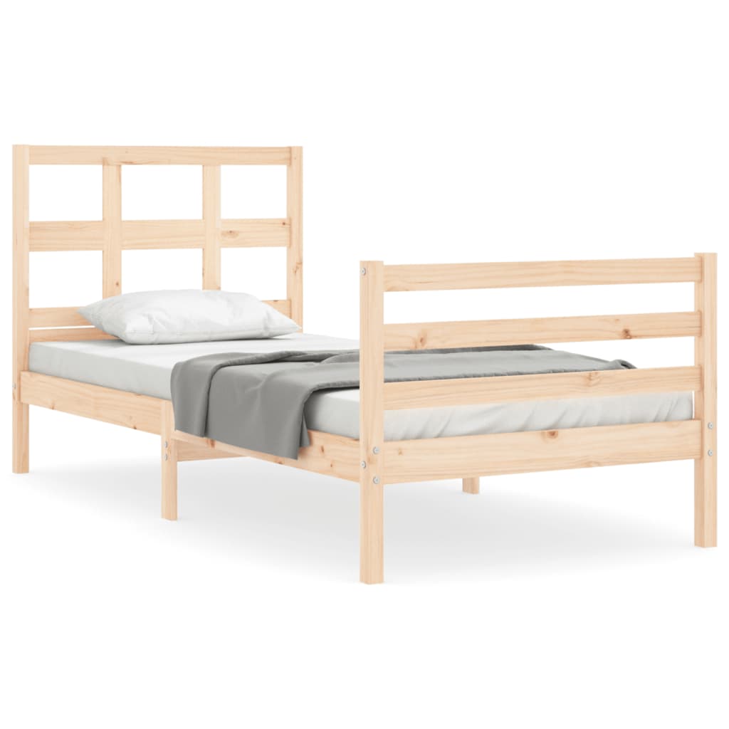 Bed Frame without Mattress Single Solid Wood