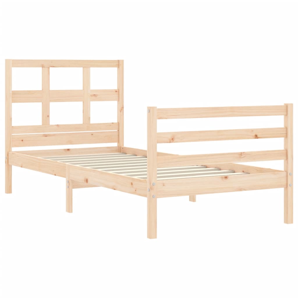 Bed Frame without Mattress Single Solid Wood