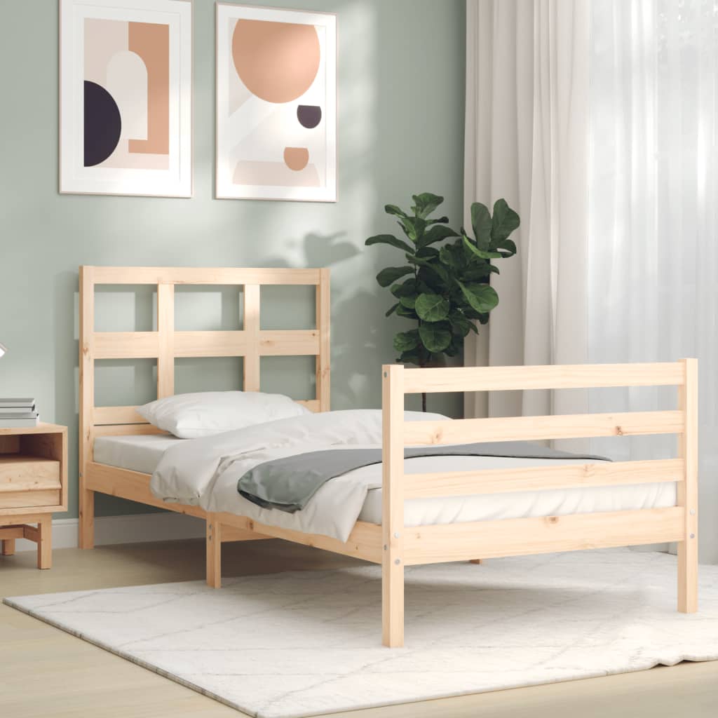 Bed Frame without Mattress Single Solid Wood