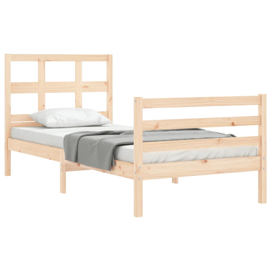 Bed Frame without Mattress Single Solid Wood