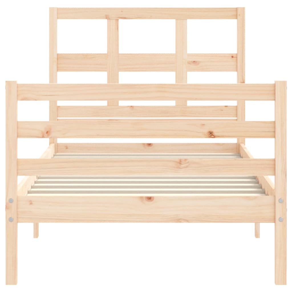 Bed Frame without Mattress Single Solid Wood