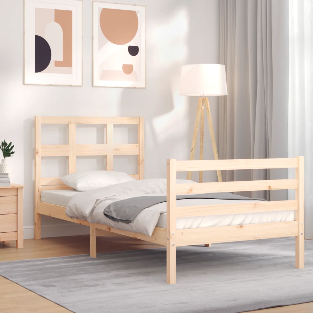 Bed Frame without Mattress Single Solid Wood