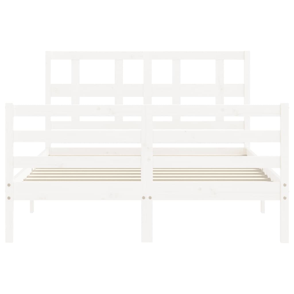 Bed Frame without Mattress White Small Double Solid Wood