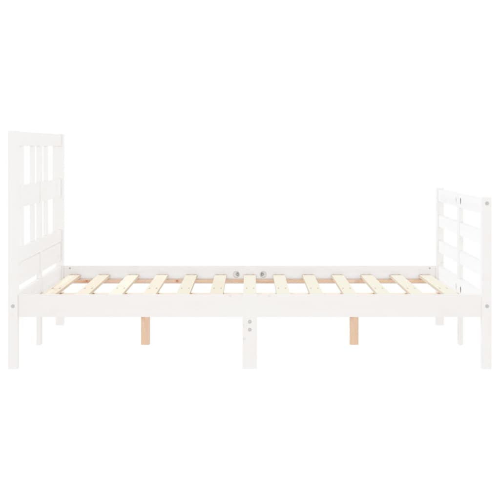 Bed Frame without Mattress White Small Double Solid Wood