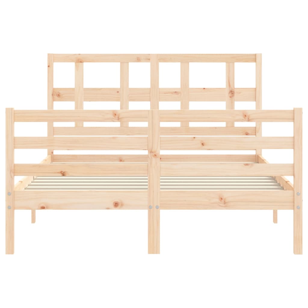 Bed Frame without Mattress Double Solid Wood