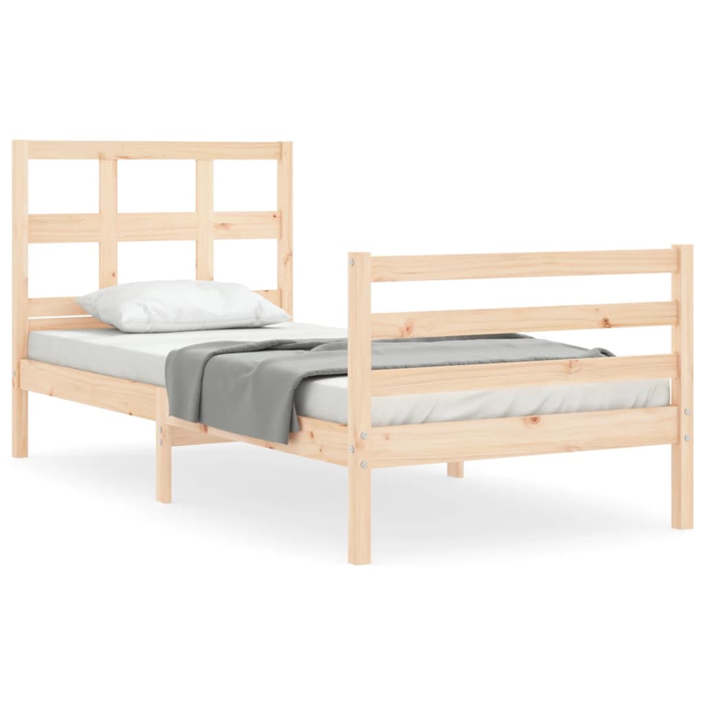 Bed Frame without Mattress 90x200 cm Solid Wood