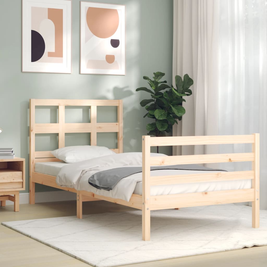 Bed Frame without Mattress 90x200 cm Solid Wood