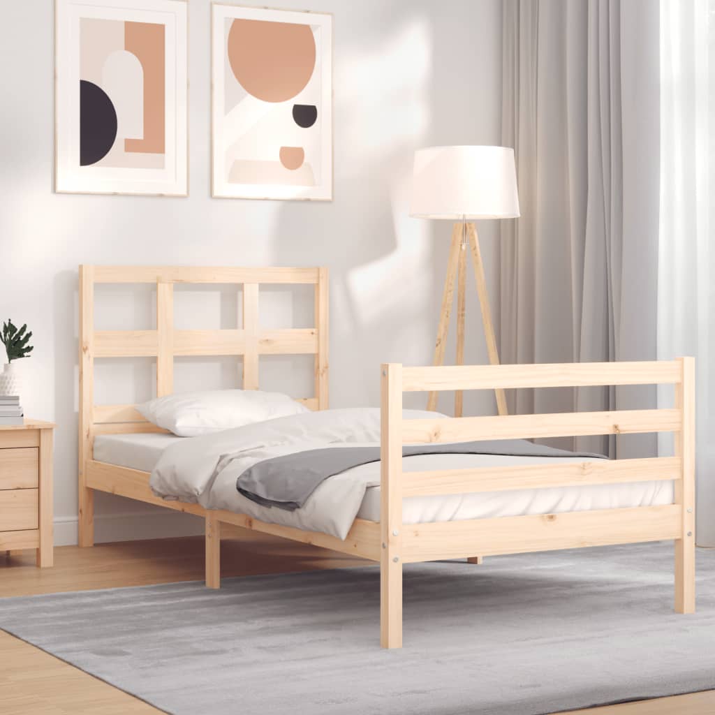 Bed Frame without Mattress 90x200 cm Solid Wood