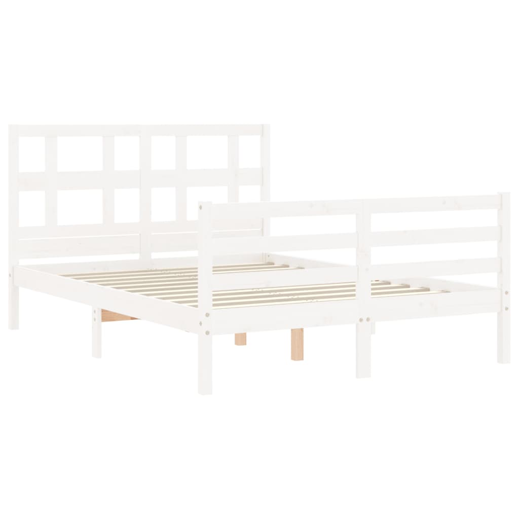 Bed Frame without Mattress White 120x200 cm Solid Wood