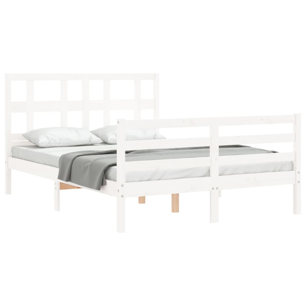 Bed Frame without Mattress White 120x200 cm Solid Wood