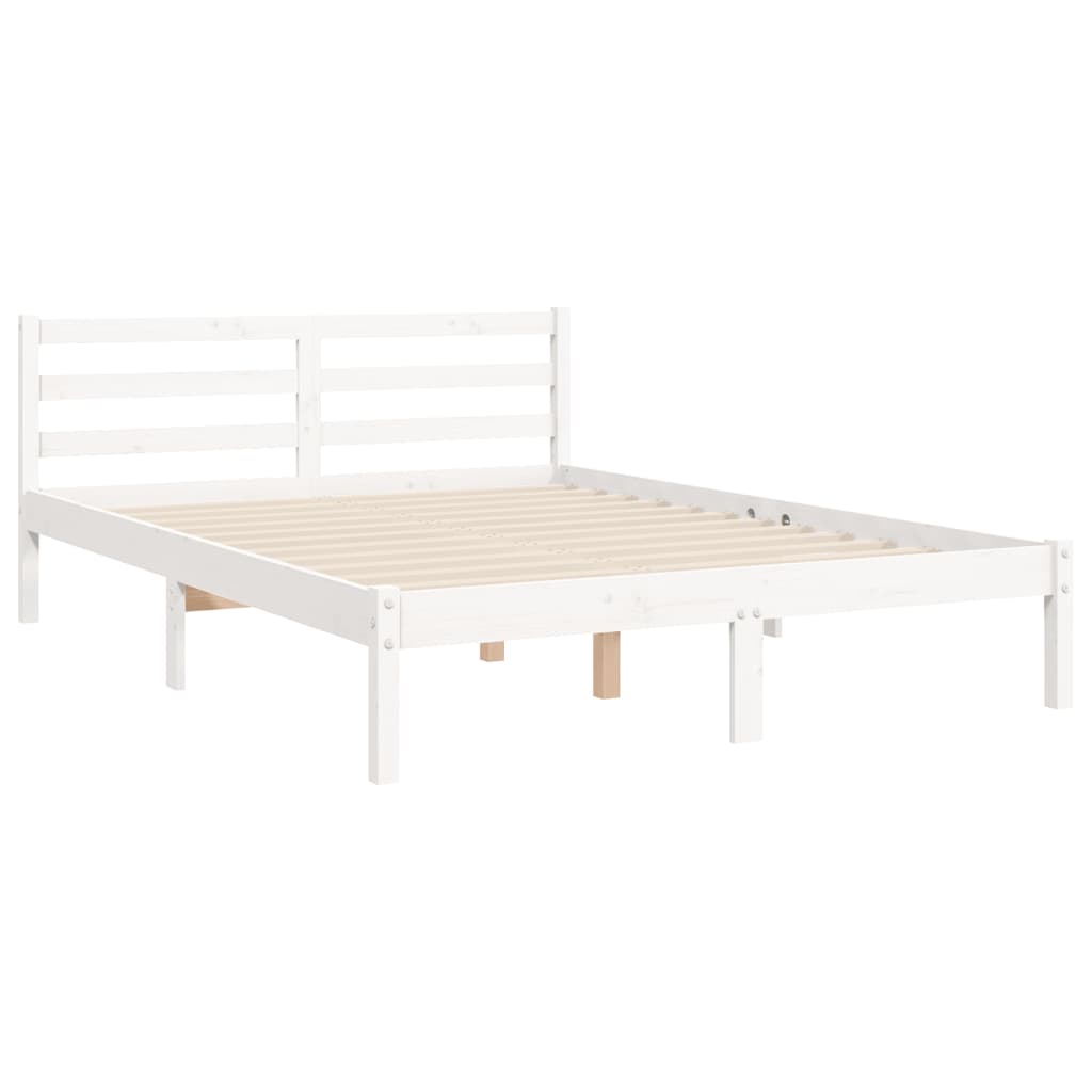 Bed Frame without Mattress White 120x200 cm Solid Wood