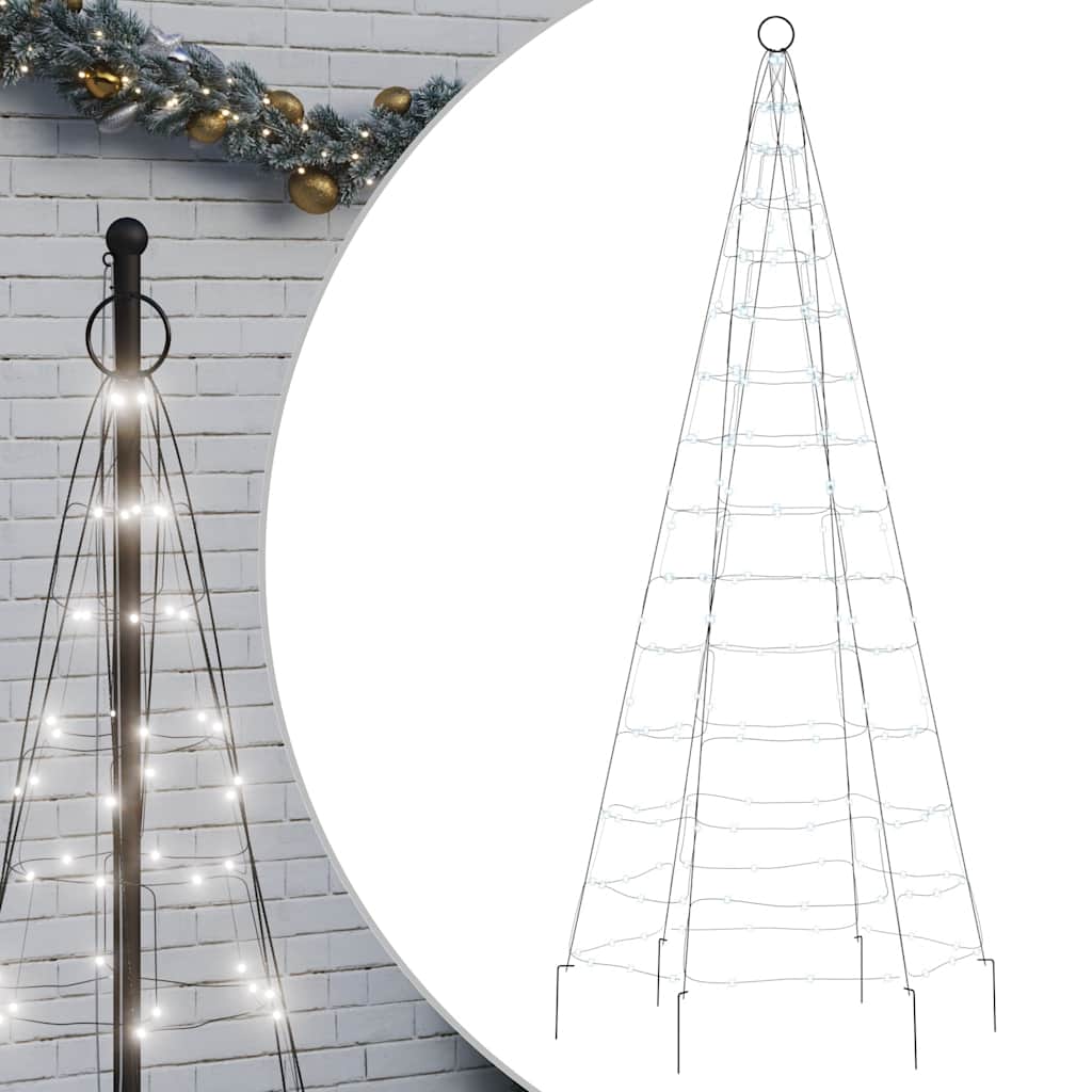LED Christmas Tree on Flagpole 200 LEDs Cold White 180 cm