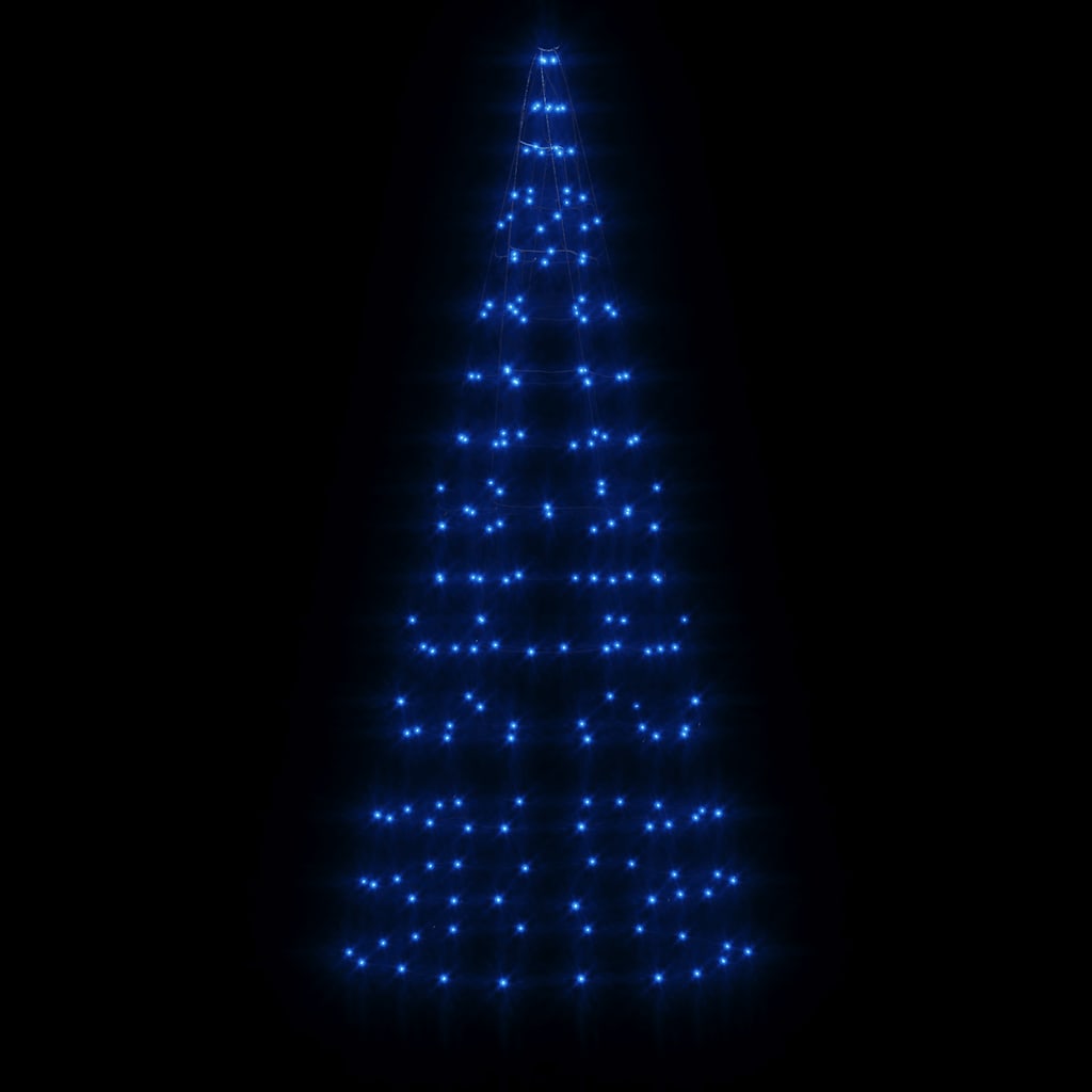 LED Christmas Tree on Flagpole 200 LEDs Blue 180 cm