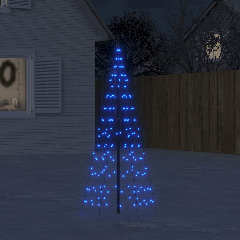 LED Christmas Tree on Flagpole 200 LEDs Blue 180 cm