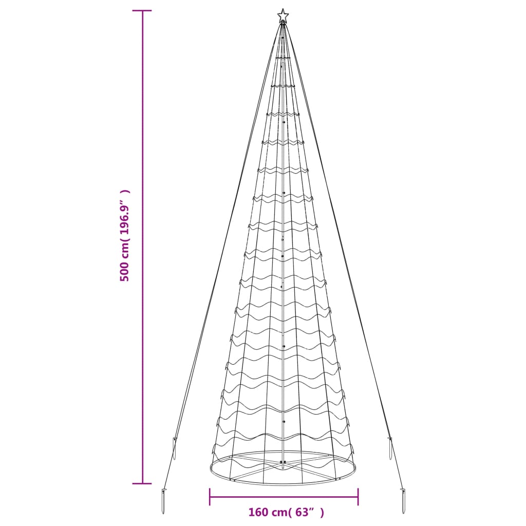 LED Christmas Tree 1554 LEDs Warm White 500 cm