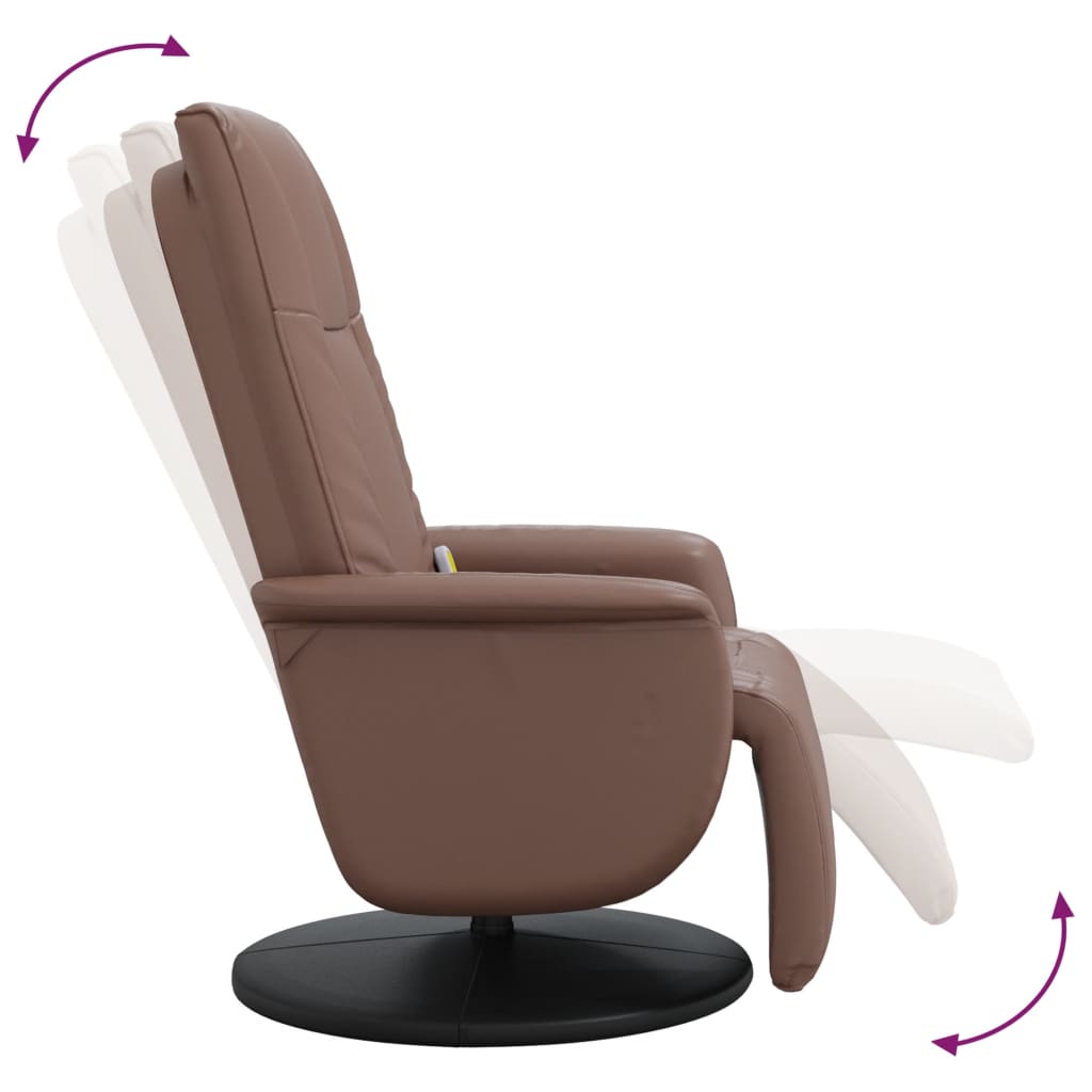 Massage Recliner Chair With Footrest Faux Leather