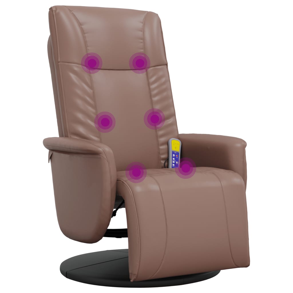 Massage Recliner Chair With Footrest Faux Leather