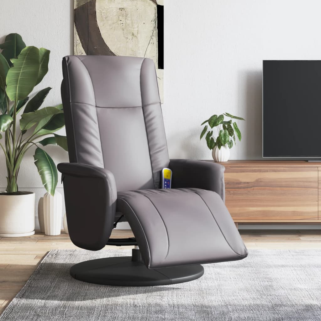 Massage Recliner Chair With Footrest Faux Leather