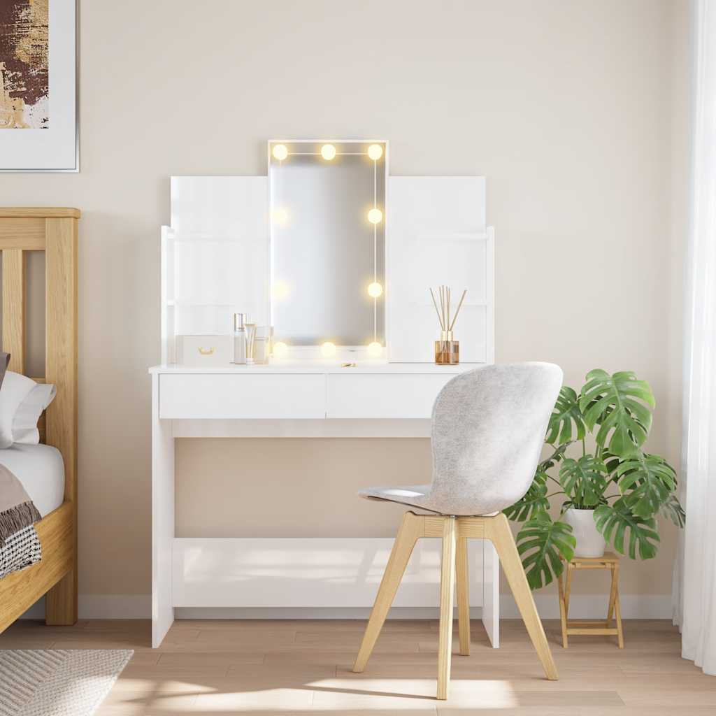 Dressing Table With Led Lights 96X40X142 Cm