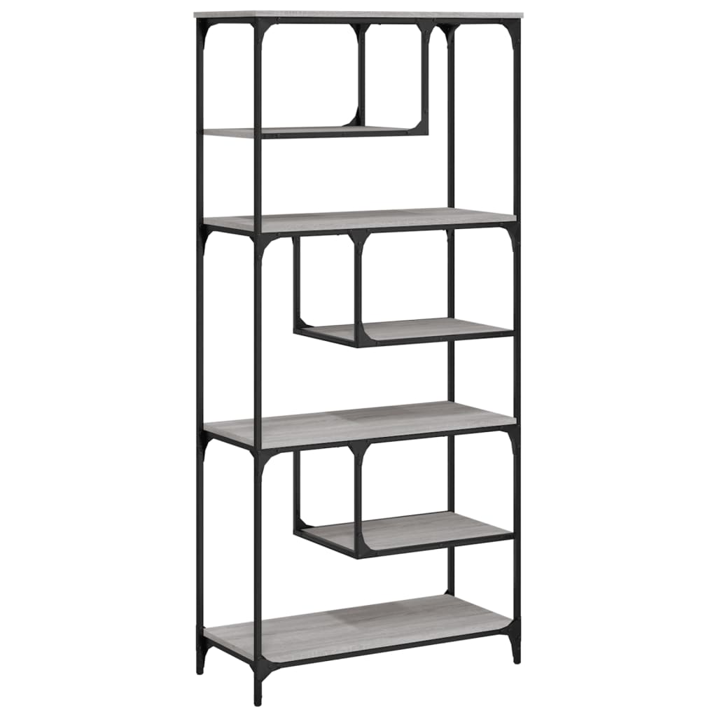 Bookcase Grey Sonoma 81x36x176 cm Engineered Wood