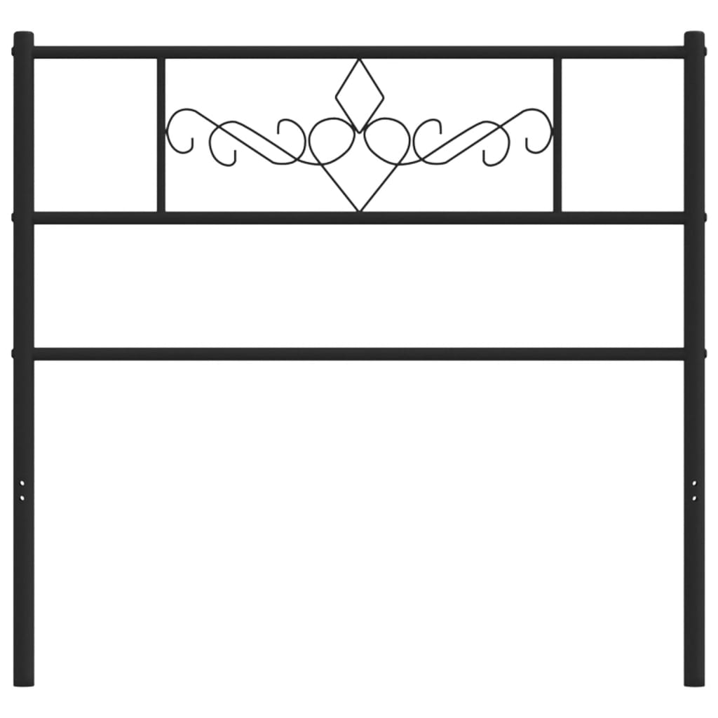 Metal Headboard Black 90 cm