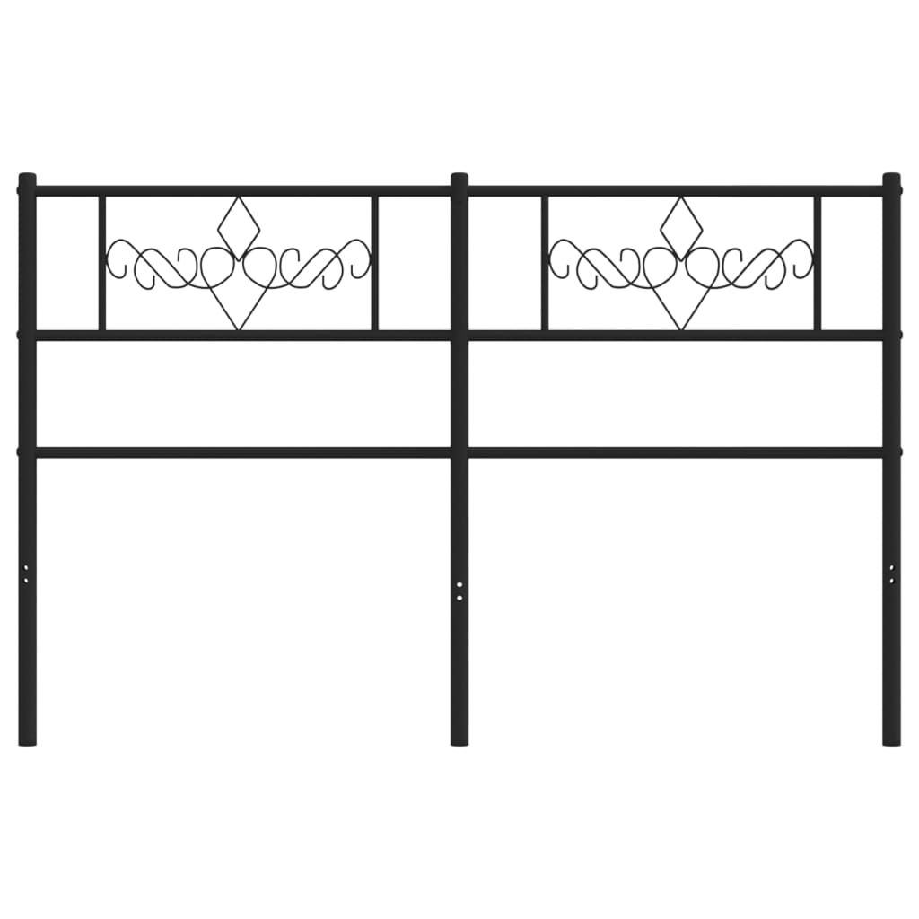 Metal Headboard Black 120 cm