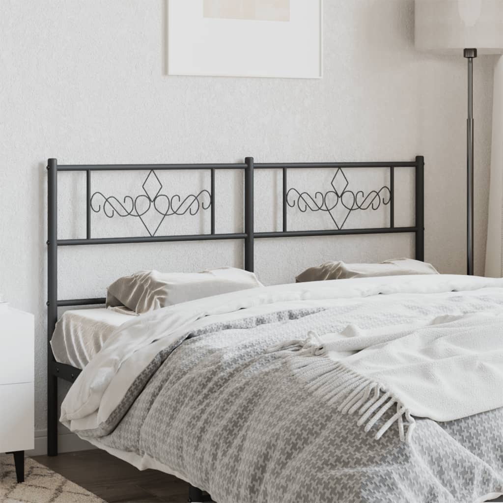Metal Headboard Black 140 cm